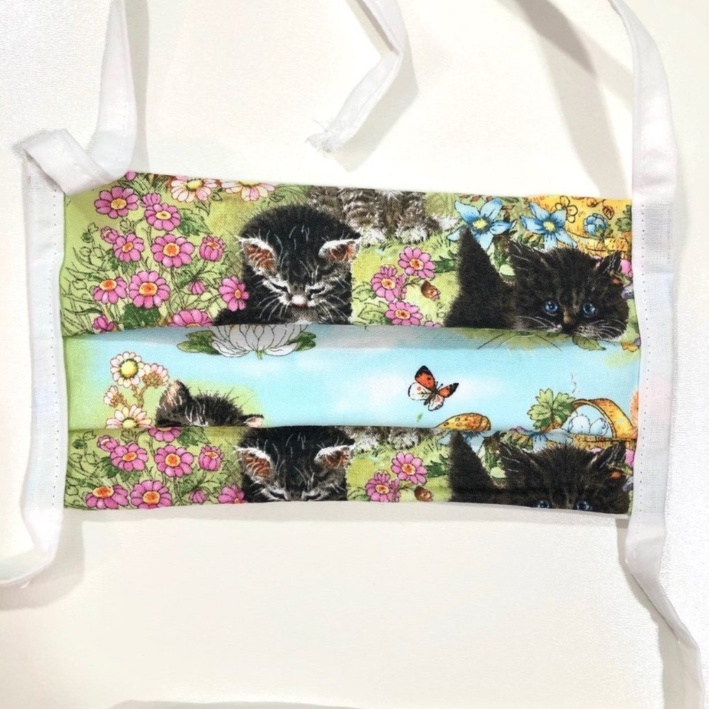 *SALE 4/$20 MASKS* Baby Kitten Garden Print Mask